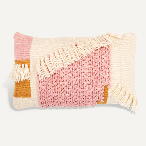 Coussin Rectangulaire Design Boho Bali, En Tissu Bouclé Housse + Remplissage - Geraldine Rose