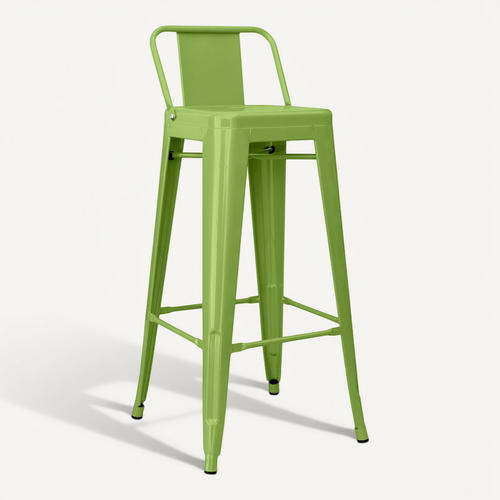 Tabouret De Bar Avec Dossier - Design Industriel - 76cm - Nouvelle édition -metalix Vert Clair