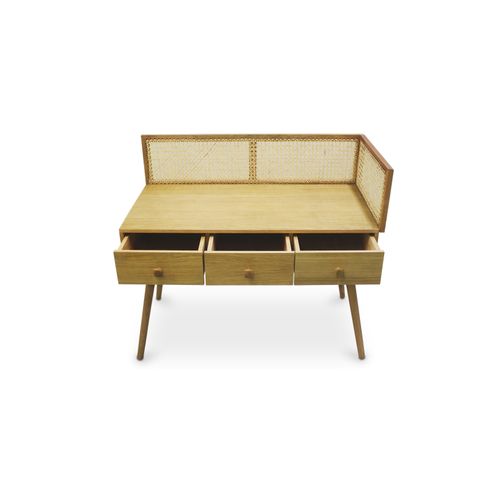 Bureau Cannage En Bois Naturel - Maya Bois Naturel