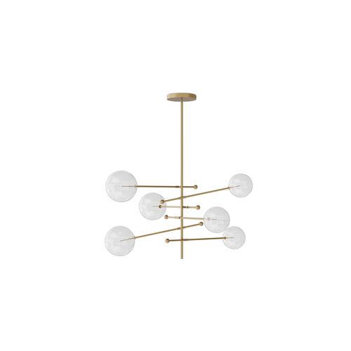 Lustre Globe Design Moderne, Laiton Et Verre - Parka Doré