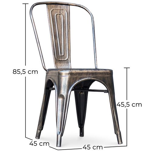 X4 Chaise De Salle à Manger Bistrot Metalix Design Industriel En Métal - Nouvelle édition