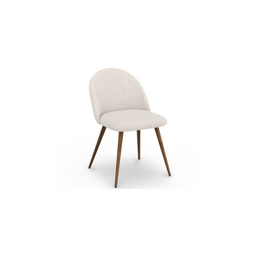 Chaise De Salle à Manger En Bouclette Fausse Fourrure Tapissée - Boucles Blanches - - Bennett Benne