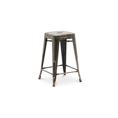 Tabouret De Bar - Design Industriel - 60cm - - Metalix Vert Pâle