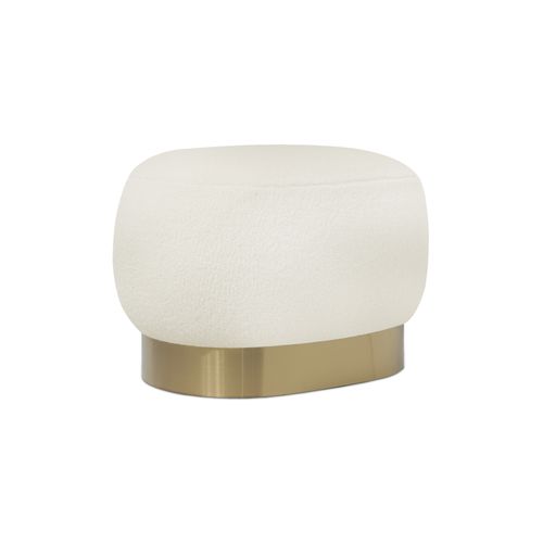 Pouf En Boucle/ Banc De Coiffeuse Tabouret Bas - Premium Blanc