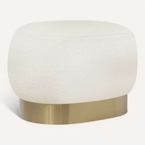 Pouf En Boucle/ Banc De Coiffeuse Tabouret Bas - Premium Blanc