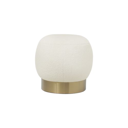 Pouf En Boucle/ Banc De Coiffeuse Tabouret Bas - Premium Blanc
