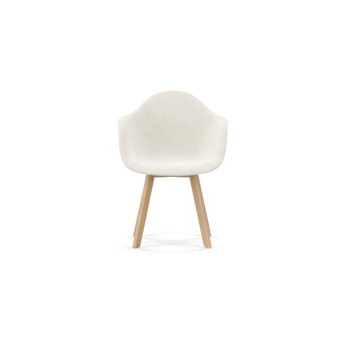 Chaise De Salle À Manger En Bouclette Fausse Fourrure Tapissée - Boucles Blanches - Amir Blanc