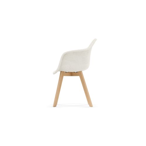 Chaise De Salle À Manger En Bouclette Fausse Fourrure Tapissée - Boucles Blanches - Amir Blanc