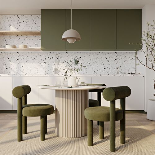Chaise De Salle À Manger - Tapissée En Velours - Reece Olive