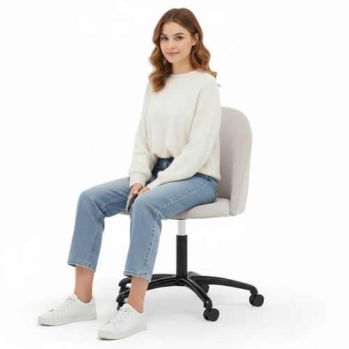 Chaise De Bureau Rembourrée - Velours - Bennett Orange