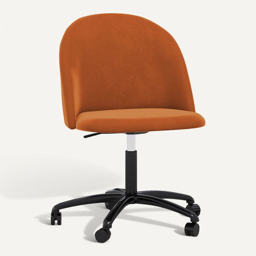 Chaise De Bureau Rembourrée - Velours - Bennett Orange