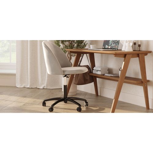 Chaise De Bureau Rembourrée - Velours - Bennett Orange