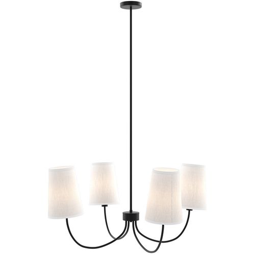 Lustre Noir De Plafond Avec 4 Abat-jours - Xium Noir