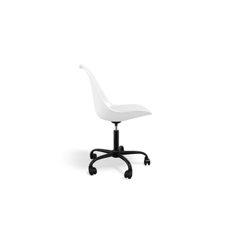 Chaise De Bureau Pivotante Tulip Avec Roulettes - Structure Noire Gris Foncé