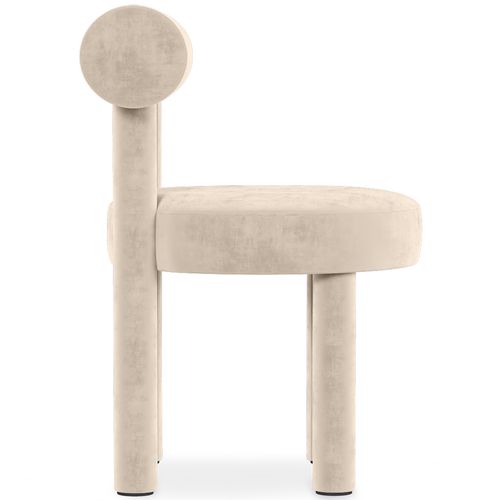 Chaise De Salle À Manger - Tapissée En Velours - Reece Taupe