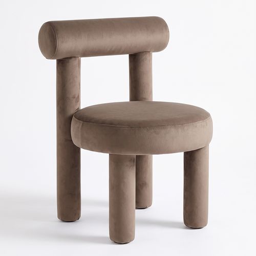 Chaise De Salle À Manger - Tapissée En Velours - Reece Taupe
