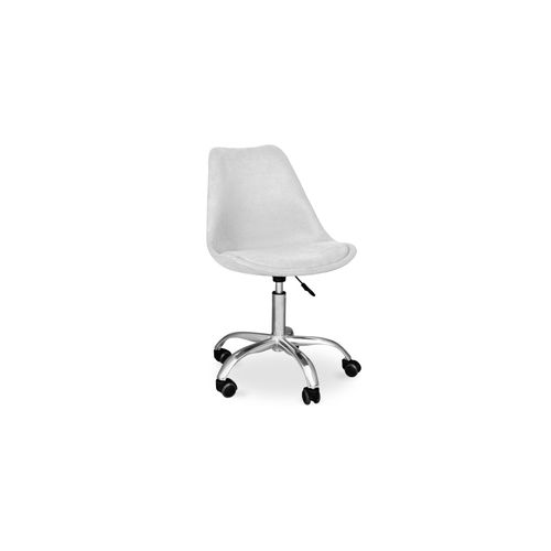 Chaise De Bureau à Roulettes Tapissée - Tulipe Gris Clair
