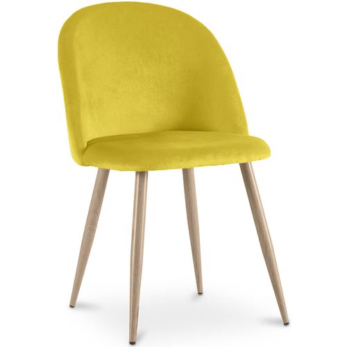 Chaise De Salle À Manger - Tapissée De Velours - Scandinave - Bennett Crème