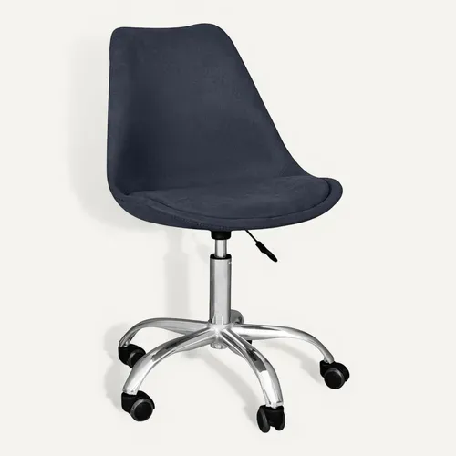 Chaise De Bureau à Roulettes Tapissée - Tulipe Gris Foncé