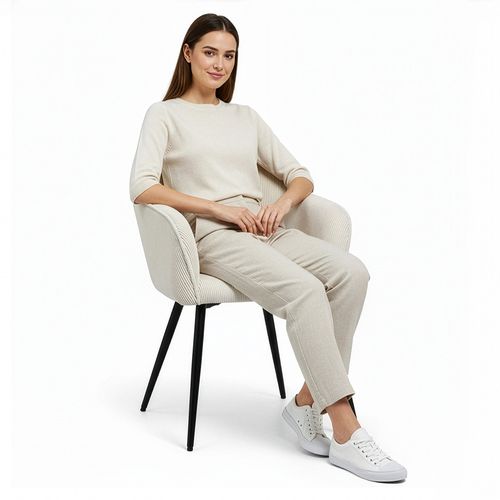 Chaise De Salle à Manger Rembourrée En Velours - Saza Beige