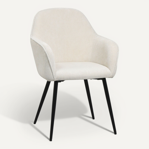 Chaise De Salle à Manger Rembourrée En Velours - Saza Beige