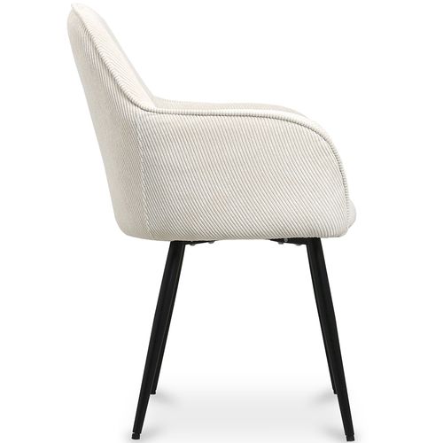 Chaise De Salle à Manger Rembourrée En Velours - Saza Beige