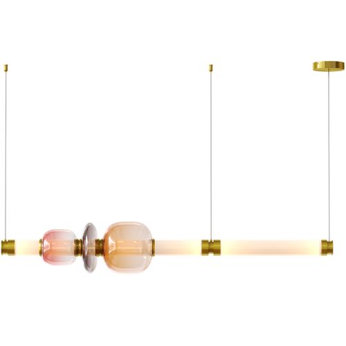 Lampe Suspendue En Cristal - LED - Banton 100 Cm Rose