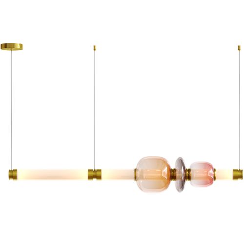 Lampe Suspendue En Cristal - LED - Banton 100 Cm Rose
