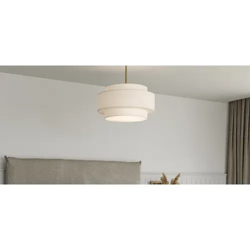 Lampe Suspendue De Plafond - Abat-jour En Tissu - Gerbu Or Vieilli