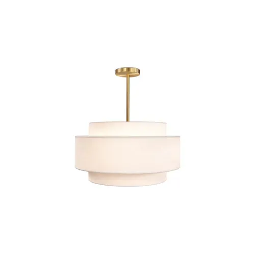 Lampe Suspendue De Plafond - Abat-jour En Tissu - Gerbu Or Vieilli