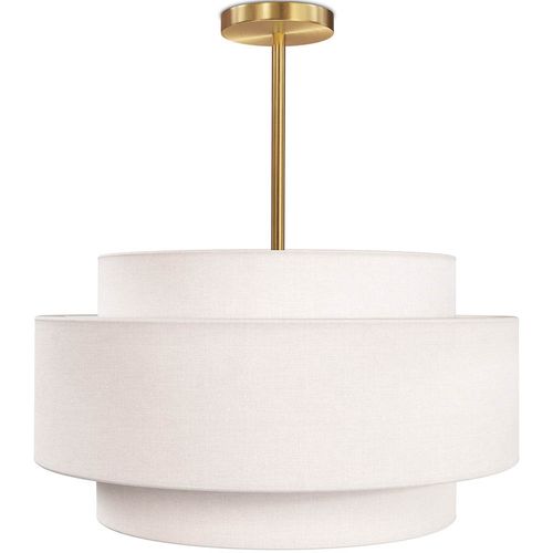 Lampe Suspendue De Plafond - Abat-jour En Tissu - Gerbu Or Vieilli