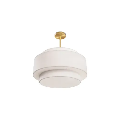 Lampe Suspendue De Plafond - Abat-jour En Tissu - Gerbu Or Vieilli