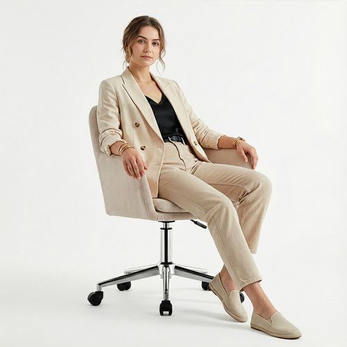 Chaise De Bureau Pivotante Avec Accoudoirs - Venia Orange