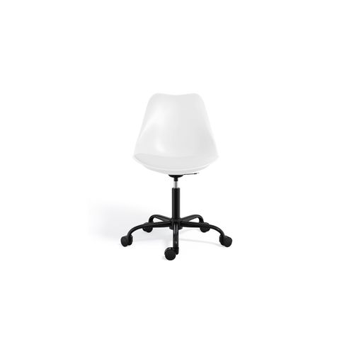 Chaise De Bureau Pivotante Tulip Avec Roulettes - Structure Noire Bleu Clair