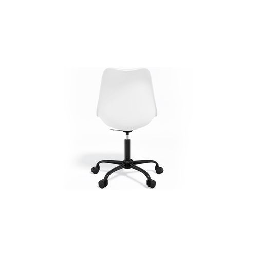 Chaise De Bureau Pivotante Tulip Avec Roulettes - Structure Noire Bleu Clair