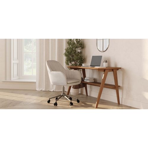 Chaise De Bureau Pivotante Avec Accoudoirs - Venia Jaune