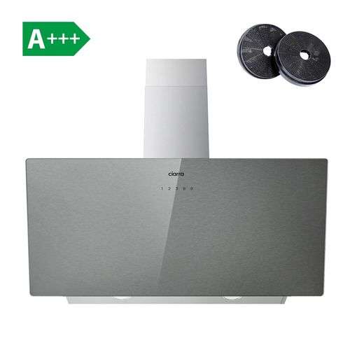 CBCS9736H-S Hotte Decorative 90cm en verre Argenté brossé avec Commande Tactile Wifi A+++