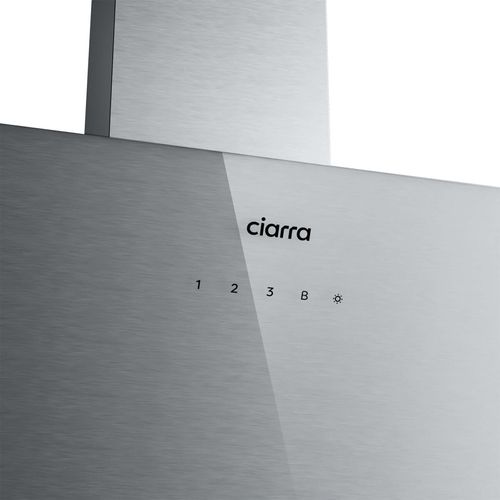 CBCS9736H-S Hotte Decorative 90cm en verre Argenté brossé avec Commande Tactile Wifi A+++