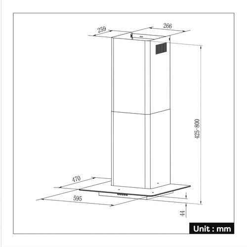Cdhflat60vnn Hotte Aspirante 60cm 750m³/h 3 Vitesses Classe A++