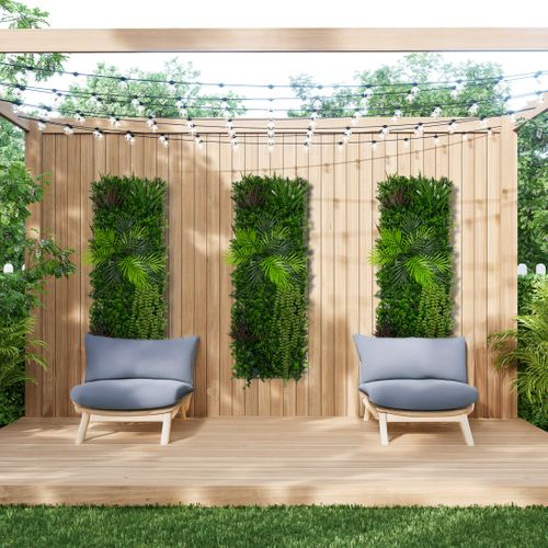 Panneau Mural Végétal Artificiel 0,5 X 1.5 M Alina Feuillage Décor Jardin Maison