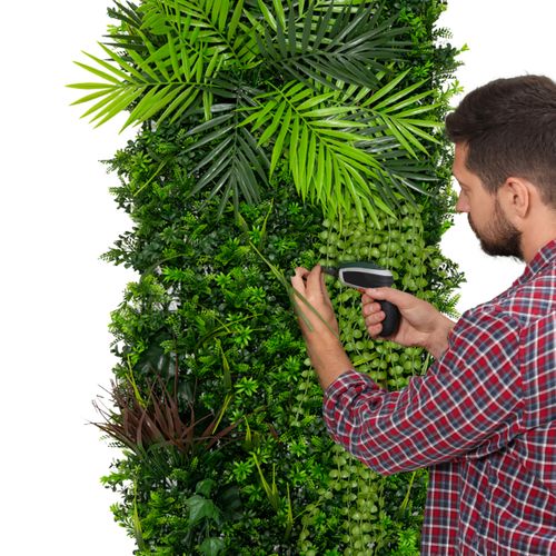 Panneau Mural Végétal Artificiel 0,5 X 1.5 M Alina Feuillage Décor Jardin Maison