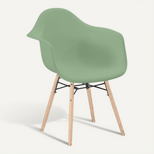 Chaise De Salle À Manger Design Scandinave - Pieds En Bois - Skandiva Vert Pastel