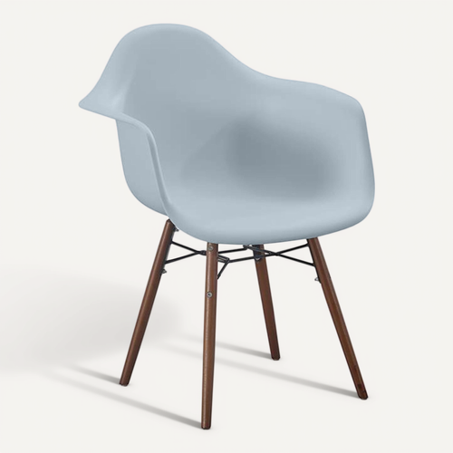 Chaise De Salle à Manger - Design Scandinave - Pieds En Bois Foncé - Skandiva Gris Clair