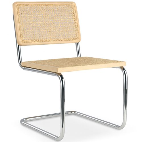 Chaise De Salle À Manger - Design Vintage - Bois Et Rotin - Nouvelle édition - Lia Noir