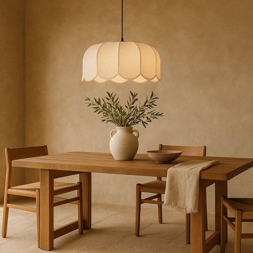 Suspension Lampe Beige En Lin – Naturel Et Intemporel – Drýma Beige