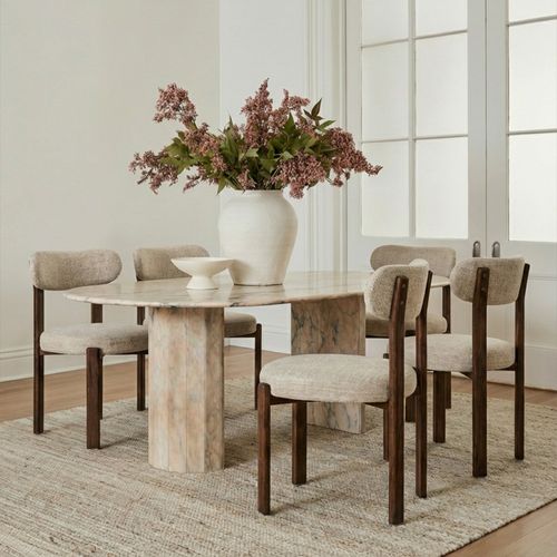 Chaise De Salle à Manger Rembourrée En Chenille – Pieds Effet Bois Foncé – Design Ergonomique