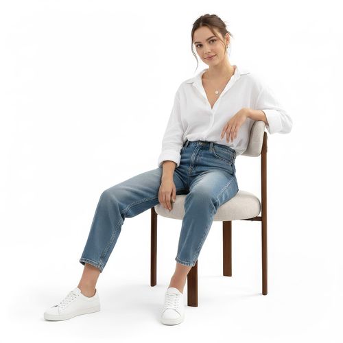 Chaise De Salle à Manger Rembourrée En Chenille – Pieds Effet Bois Foncé – Design Ergonomique