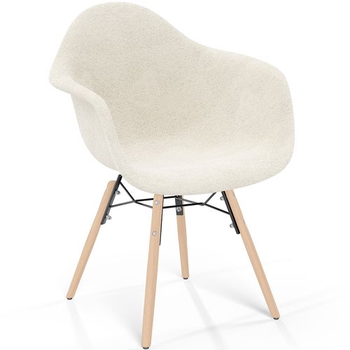 Chaise Avec Accoudoirs - Rembourrée En Bouclé - - Salle à Manger, Bureau Ou Salle D'attente - Skandi