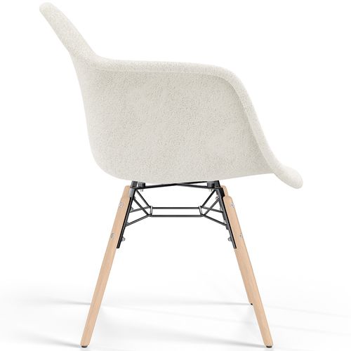 Chaise Avec Accoudoirs - Rembourrée En Bouclé - - Salle à Manger, Bureau Ou Salle D'attente - Skandi