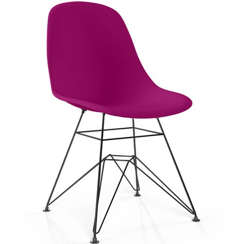 Chaise De Salle À Manger Avec Pieds En Métal – Design Moderne – Brielle Mauve